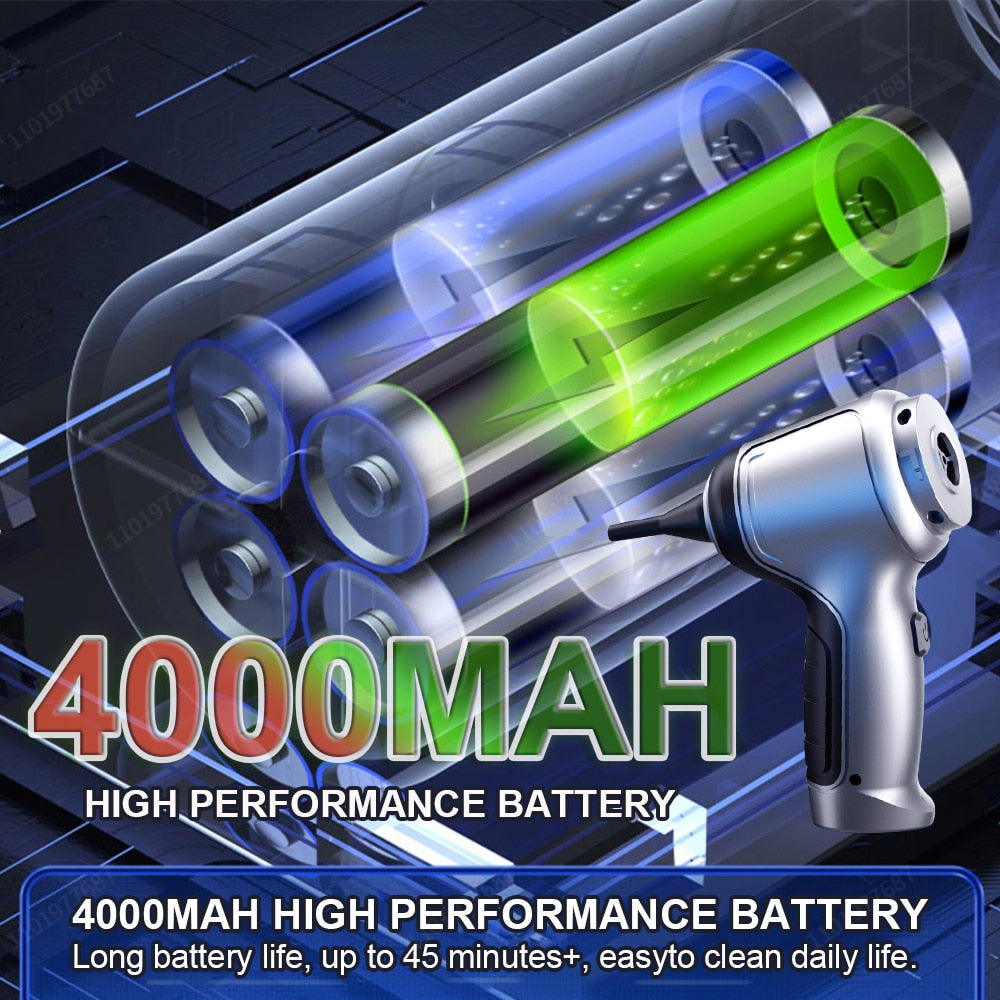 95000Pa Wireless Car Portable Vacuum Cleaner Ultra Strong Suction