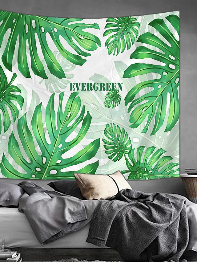 Green Leaves Theme Tapestry Wall Decor