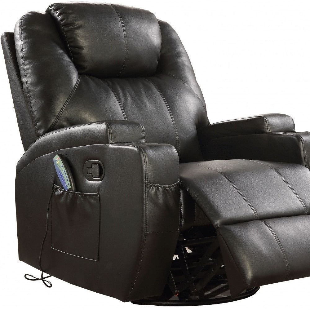 Recliner With Massage - Bonded Leather (black / brown)