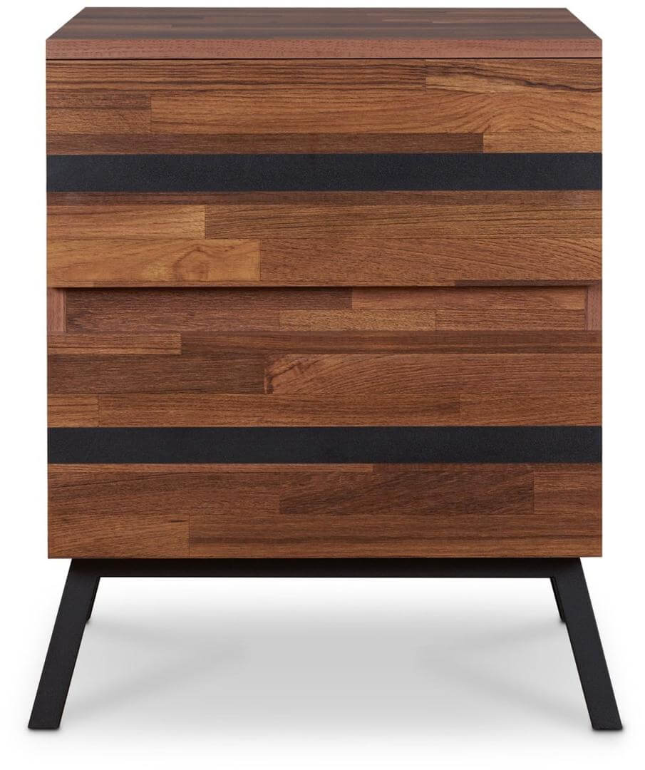 18" X 20" X 23" Walnut And Sandy Black Particle Board End Table - Living Room > Tables > End-Side Tables - $373.99