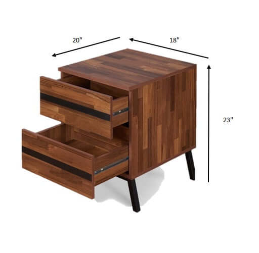 18" X 20" X 23" Walnut And Sandy Black Particle Board End Table - Living Room > Tables > End-Side Tables - $373.99