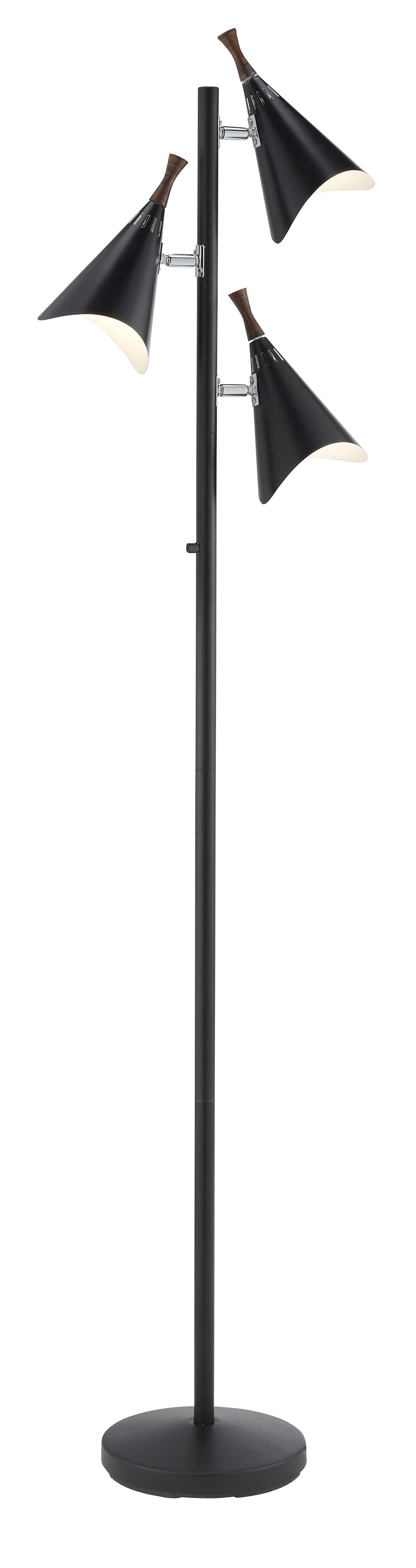 Three Light Floor Lamp in Matte Black Metal - Lighting > Novelty Lamps - $250.99
