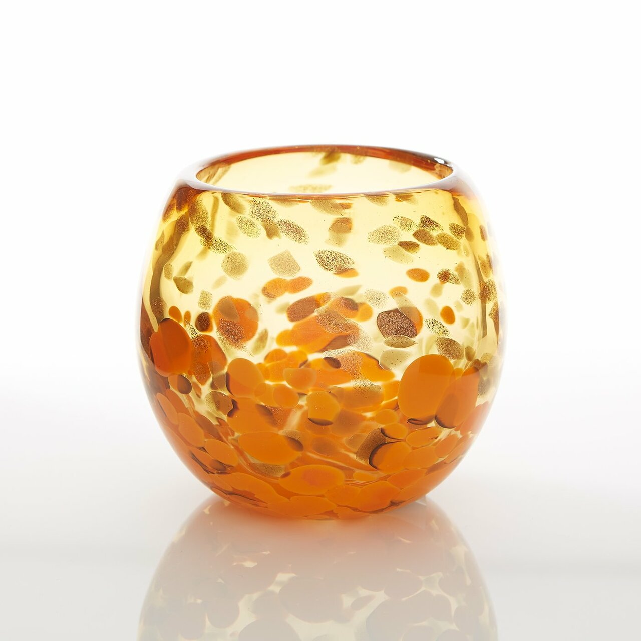 Decorative Bowl or Sunny Glass Vase - Orange & Yellow