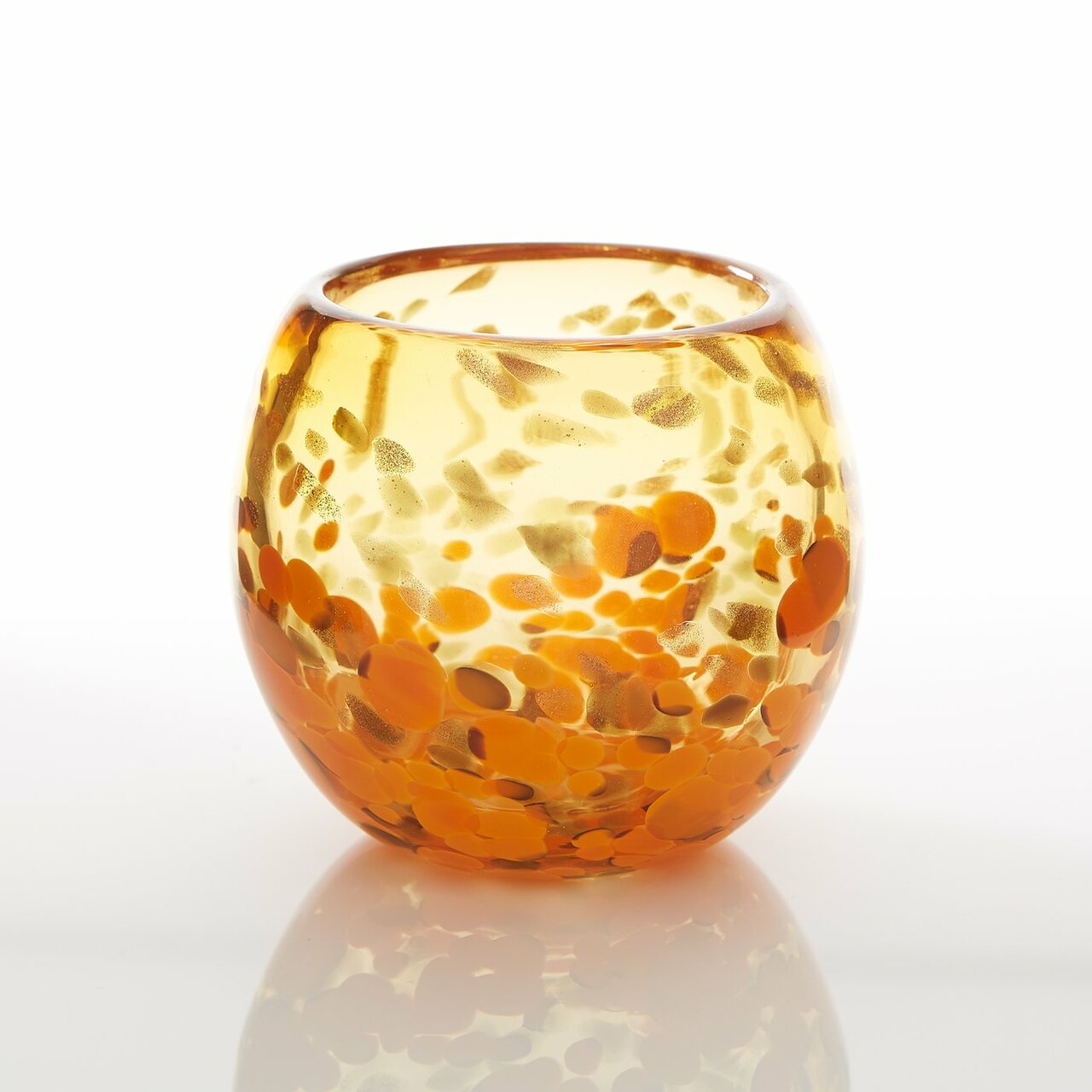 Decorative Bowl or Sunny Glass Vase - Orange & Yellow