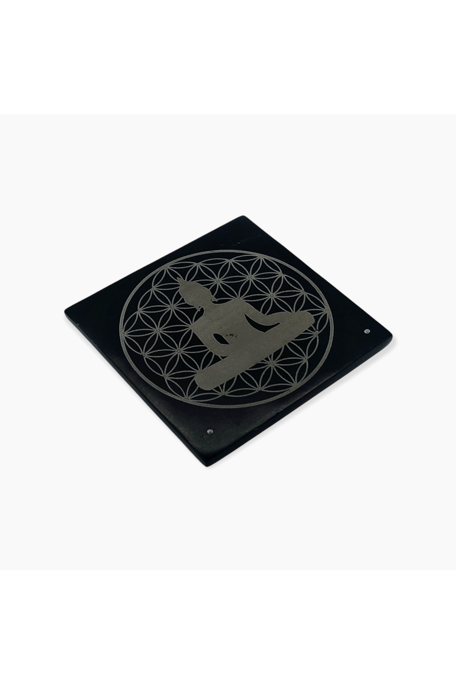 Buddha Flower of Life incense holder plate
