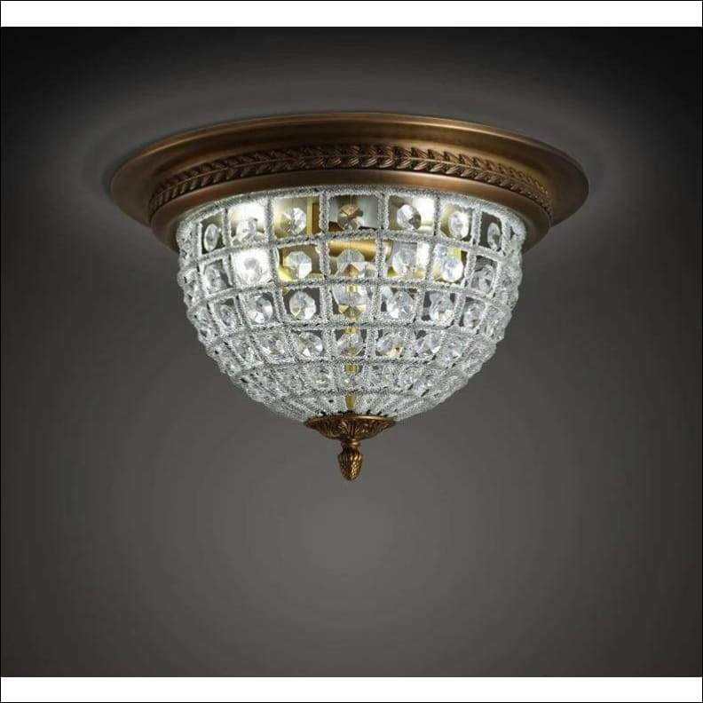 European Antique Gold Crystal Ceiling Lamp - Ceiling Lamp - $1782.99
