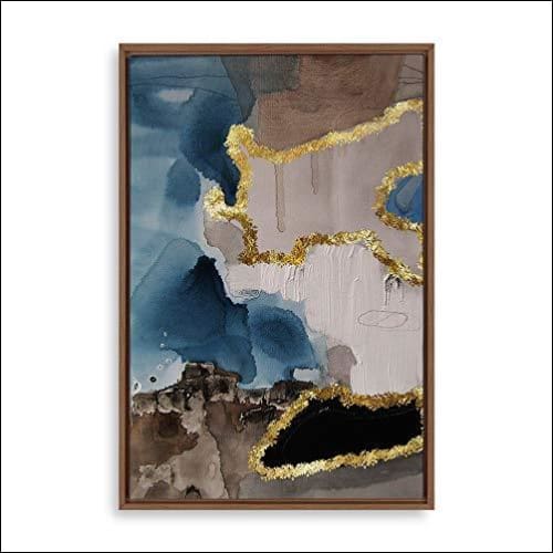 grey and gold wall art