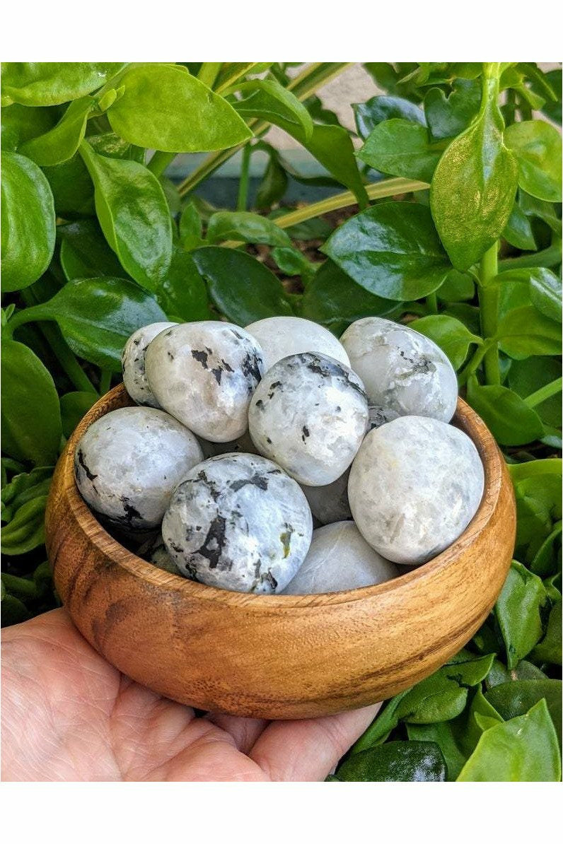 Tumbled Rainbow moonstone crystals