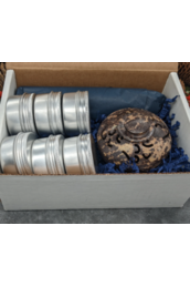 Resin incense gift set with om soapstone incense holder