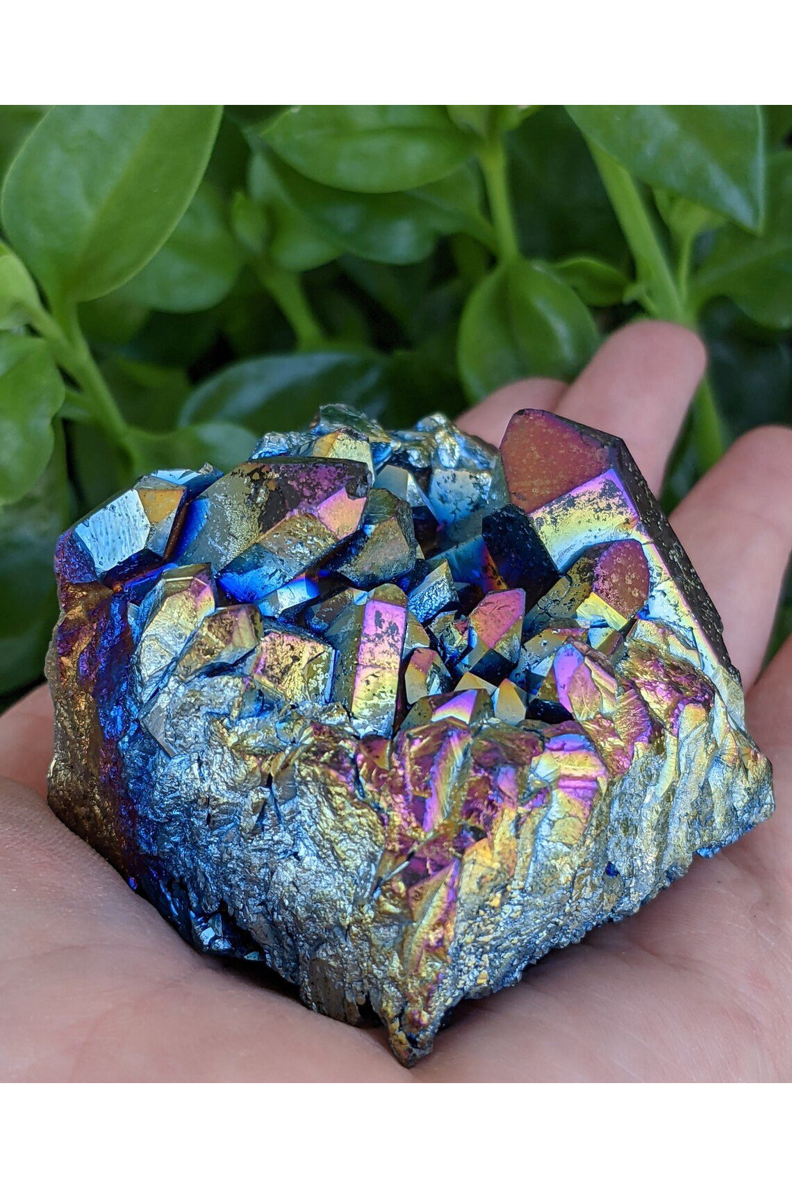 Titanium Rainbow Aura Quartz Cluster - medium