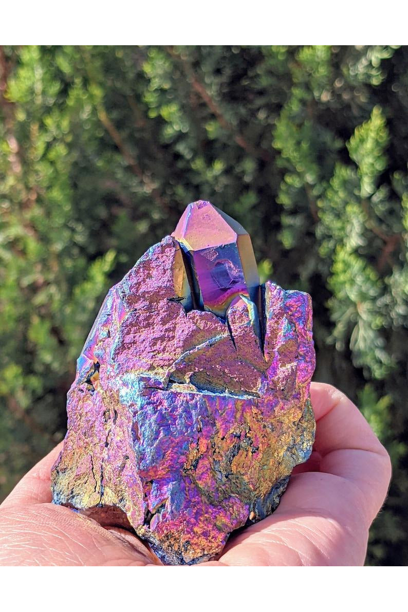 Titanium Rainbow Aura Quartz Cluster - medium