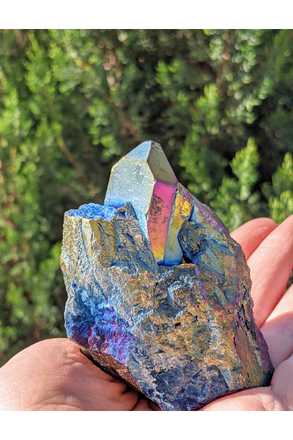 Titanium Rainbow Aura Quartz Cluster - medium