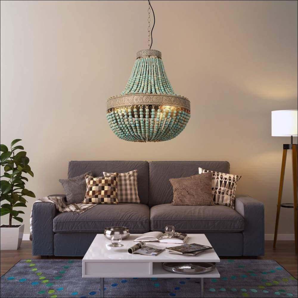 Ceiling Pendant Lamp - Turquoise Blue Antique - Ceiling Lamp - $831.99