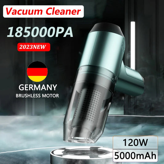 185000Pa 3-in-1 Wireless Vacuum Cleaner Strong Suction Handheld Mini Car Household Cleaning High Power Replaceable Filter