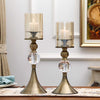 Glass Candle Holder Candle Stand Glass/Metal