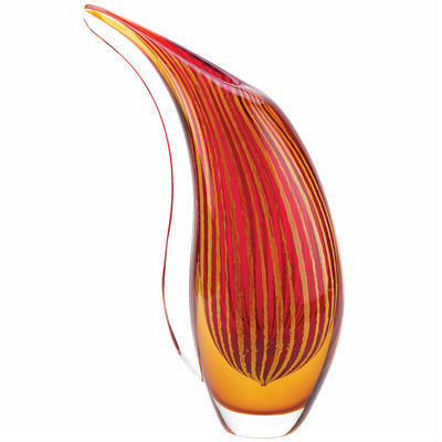 Dramatic Freeform Sunset Art Glass Vase