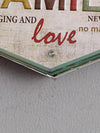 Welcome Family Quote - Metal Hanging Plaque Wall Decor