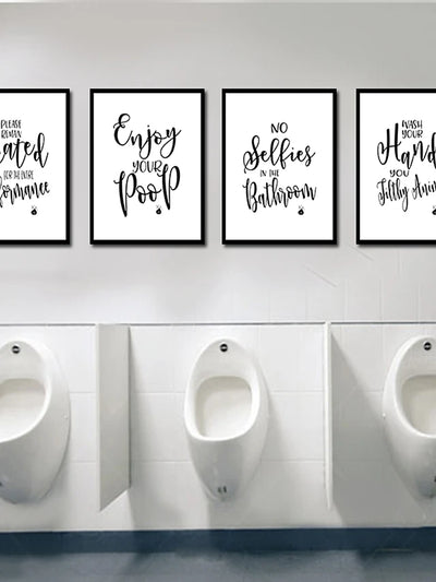 No Selfies in the Bathroom - Funny Hanging Wall Decor