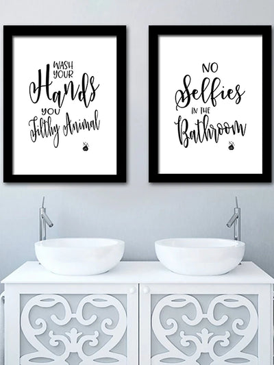 No Selfies in the Bathroom - Funny Hanging Wall Decor