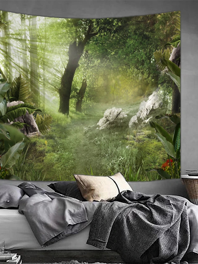 Lush Green forest Theme Tapestry Wall Decor