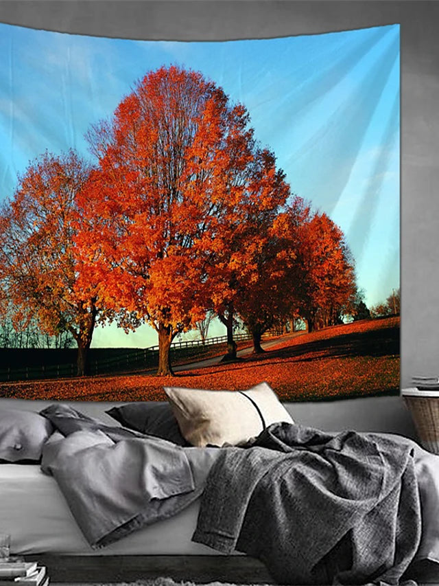 Autumn Leaves Theme Wall Tapestry Decor