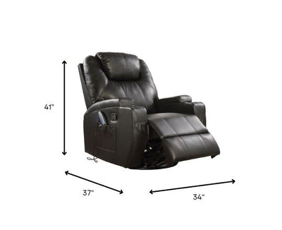 Recliner With Massage - Bonded Leather (black / brown)