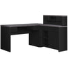 Black & Grey Particle Board Hollow Core Computer Desk, 59" x 62.75" x 44.75"