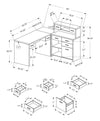 Black & Grey Particle Board Hollow Core Computer Desk, 59" x 62.75" x 44.75"