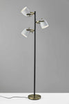 Three Light Floor Lamp with Adjustable White Metal Shades - Lighting > Novelty Lamps - $280.99