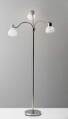 Adjustable Three Light Floor Lamp in Polished Nickel Finish With Frosted Inner Shades - Lighting > Floor Lamps - $147.99