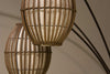 Three Light Arc Lamp in Bronze Metal with Brown Cane Barrel Shape Lanterns - Lighting > Novelty Lamps - $397.99