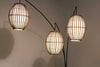 Three Light Arc Lamp in Bronze Metal with Brown Cane Barrel Shape Lanterns - Lighting > Novelty Lamps - $397.99