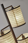 Three Light Floor Lamp Dark Bronze Finish with Off White Lanterns - Lighting > Novelty Lamps - $206.99