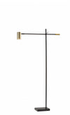 Antique Brass Floor Lamp Tilt Arm LED Task Light - Black Metal - Lighting > Floor Lamps - $250.99