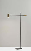 Antique Brass Floor Lamp Tilt Arm LED Task Light - Black Metal - Lighting > Floor Lamps - $250.99