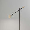 Antique Brass Floor Lamp Tilt Arm LED Task Light - Black Metal - Lighting > Floor Lamps - $250.99