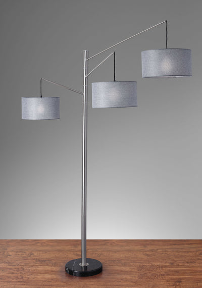 Three Light Floor Lamp Brushed Metal Swing Arms - Lighting > Novelty Lamps - $544.99