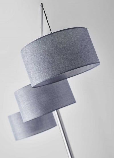 Three Light Floor Lamp Brushed Metal Swing Arms - Lighting > Novelty Lamps - $544.99