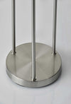 Three Light Floor Lamp in Brushed Steel with Two Clear Storage Shelves - Lighting > Floor Lamps - $250.99