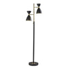 Two Light Brass Cinch Floor Lamp in Black Metal - Lighting > Novelty Lamps - $280.99