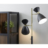 Two Light Brass Cinch Floor Lamp in Black Metal - Lighting > Novelty Lamps - $280.99