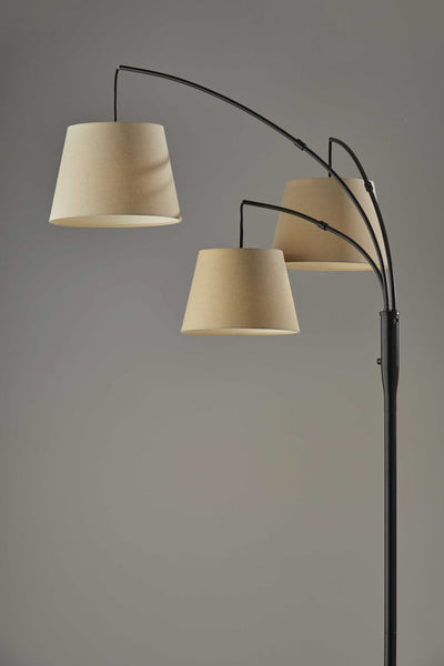 Three Light Adjustable Arm Dark Bronze Floor Lamp - Lighting > Novelty Lamps - $221.99