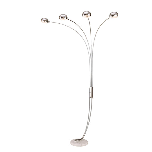 Four Light Curved Silver Floor Lamp - Lighting > Floor Lamps - $455.99