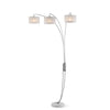 Three Light Curved Silver Floor Lamp with Fabric Shades - Lighting > Floor Lamps - $756.99