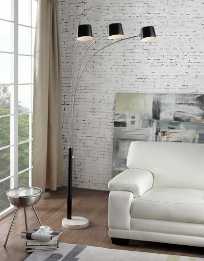 Black Metal Three Light Floor Lamp - Lighting > Floor Lamps - $372.99
