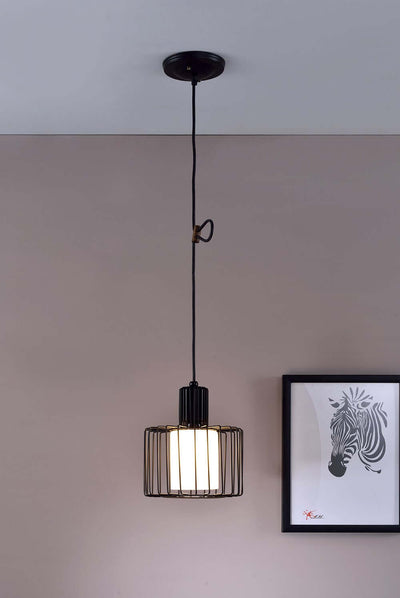 Black Metal Cage Hanging Light - Lighting > Chandeliers-Pendants-Hanging Lights - $194.99