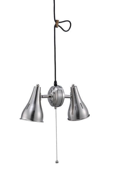 Two Light Industrial Silver Hanging Light - Lighting > Chandeliers-Pendants-Hanging Lights - $206.99