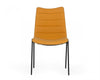 Set of Two Tan Faux Leather Industrial Dining Chairs