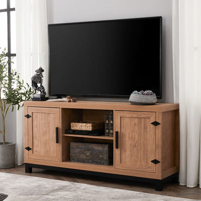 Natural Oak Classic TV Stand with Adjustable Shelves - Living Room > TV Stands - $480.99