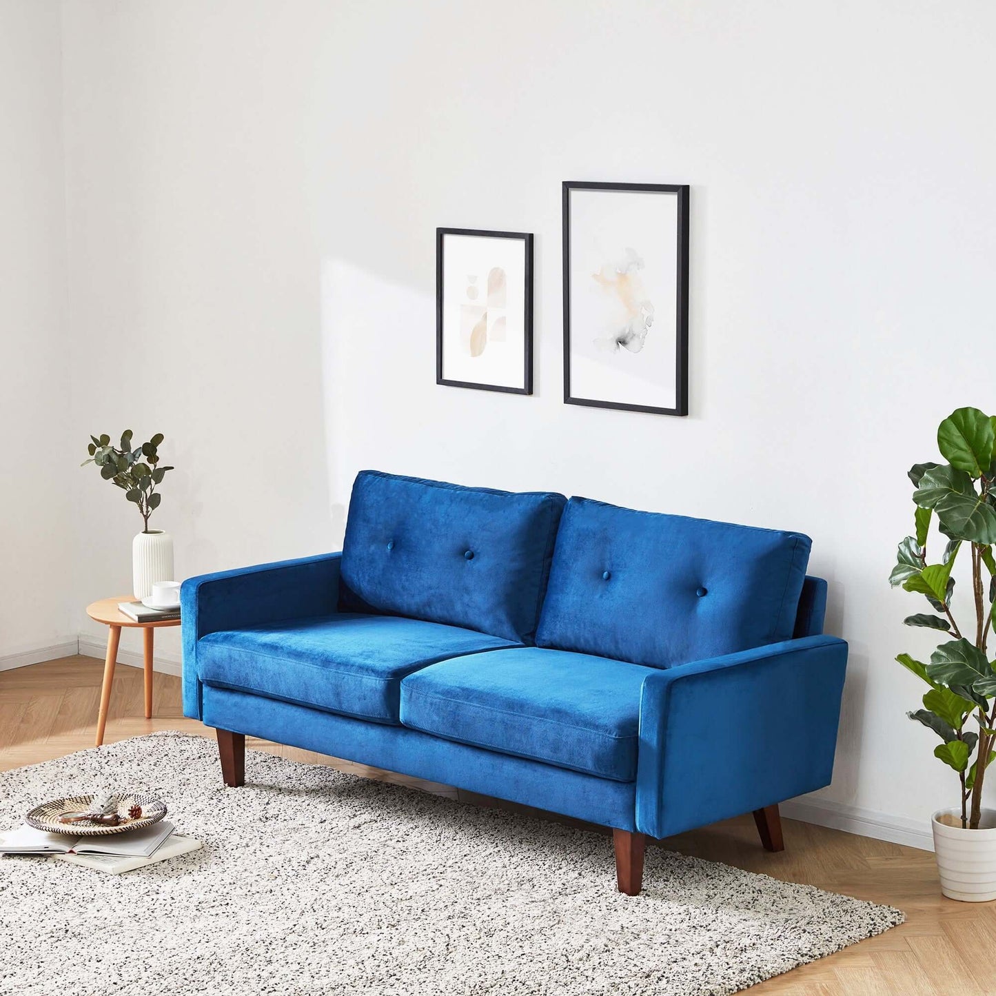 Blue Velvet Modern Tufted Modular Sofa - Living Room > Seating Options > Sofas - $897.99